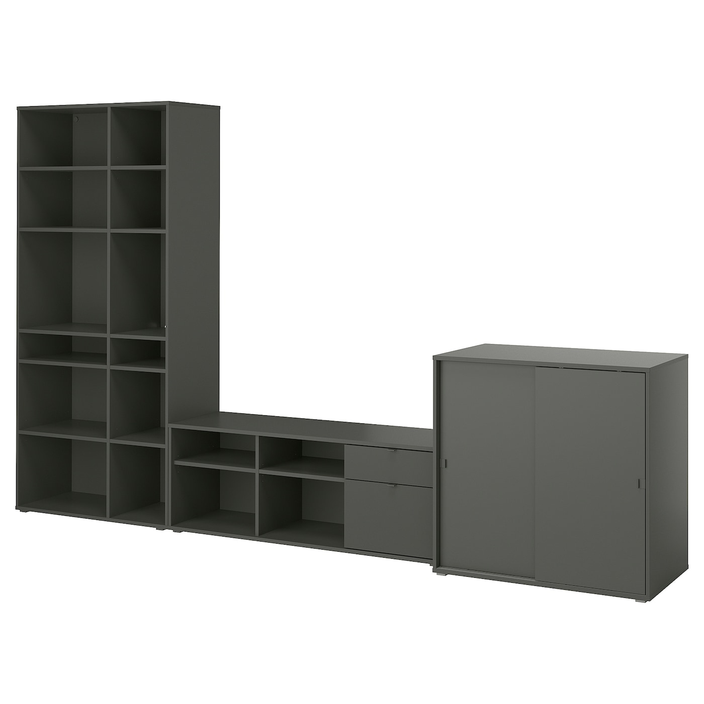 Комбинация для хранения - VIHALS  IKEA/ ВИХАЛС ИКЕА, 337х47х200  см, серый