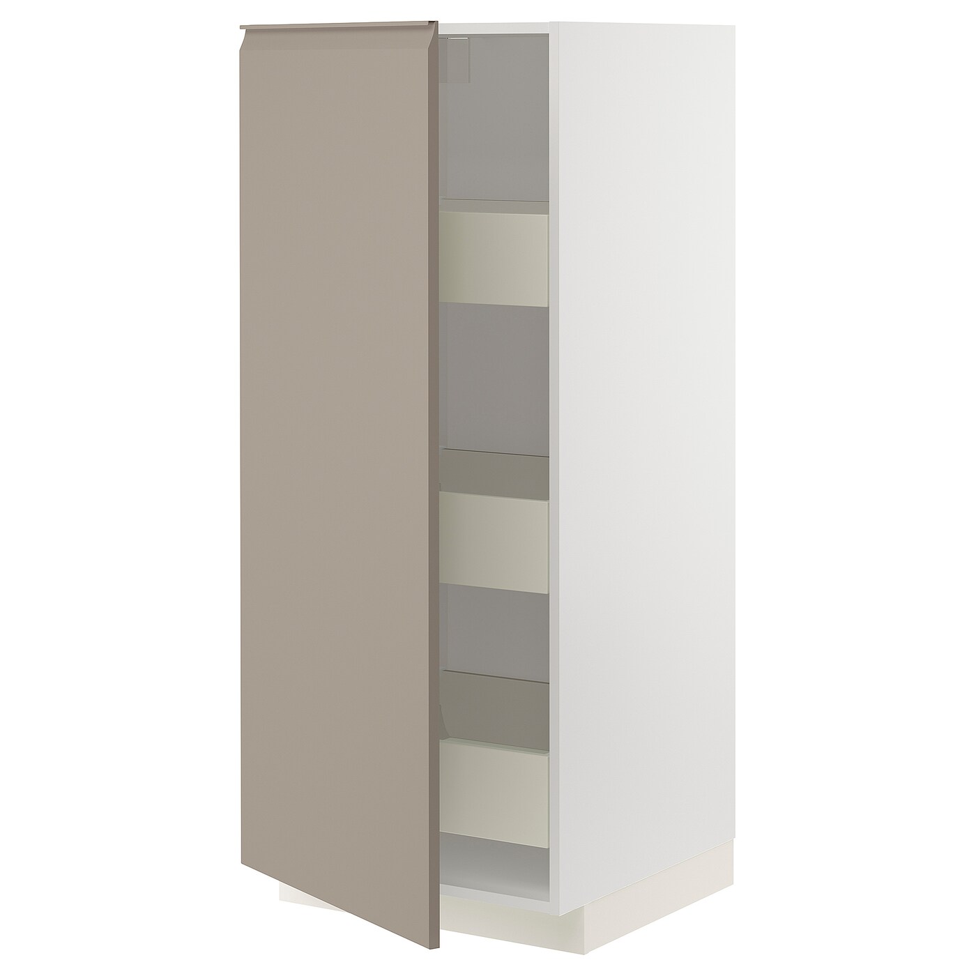 Высокий шкаф с ящиками - IKEA METOD/MAXIMERA/МЕТОД/МАКСИМЕРА ИКЕА, 140х60х60 см, белый/темно-бежевый