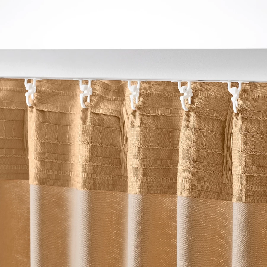 Затемняющая штора, 2 шт. - IKEA SANELA, 300х140 см, бежевый, САНЕЛА ИКЕА (изображение №5)