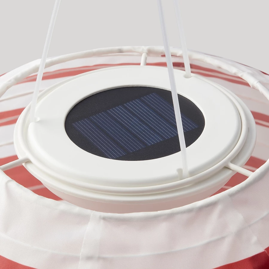 Подвесной светильник на солнечной энергии - IKEA SOLVINDEN, 30х26 см,  белый/красный, СОЛВИНДЕН ИКЕА (изображение №3)