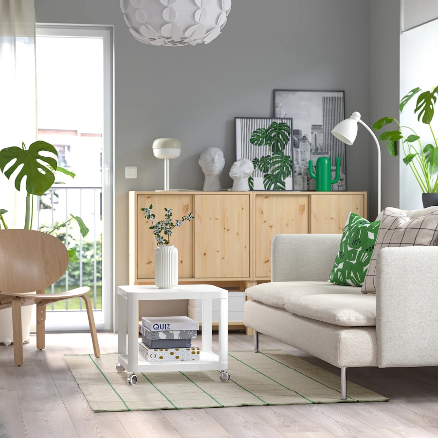Коврик придверный безворсовый IKEA RIDSTIG/ ИКЕА РИДСТИГ, 133х195 см, бежевый/зеленый (изображение №4)