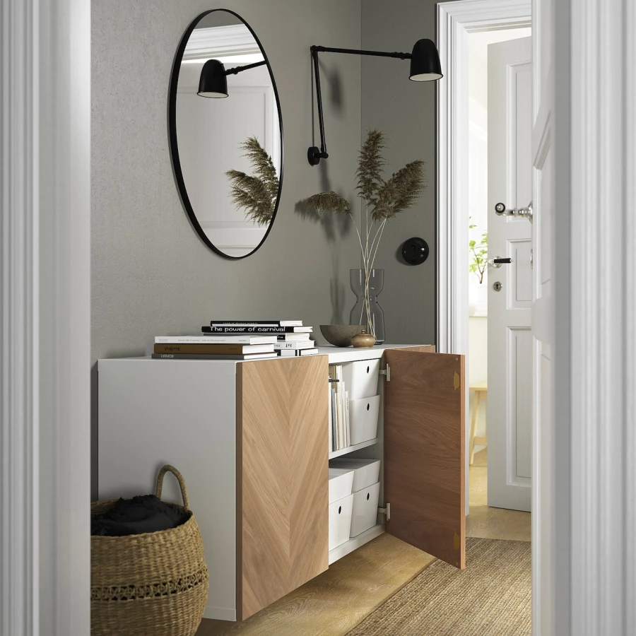 Навесной шкаф - IKEA BESTÅ/BESTA, 180x42x64 см, коричневый, БЕСТО ИКЕА (изображение №2)
