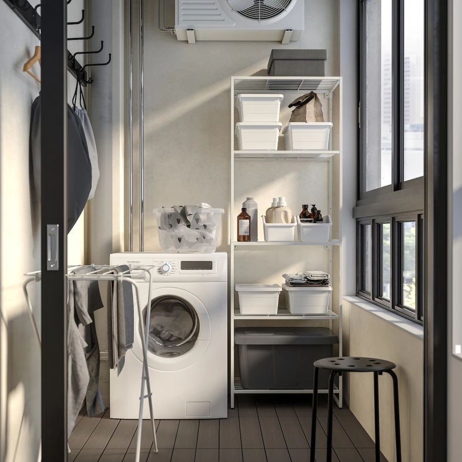 Книжный шкаф - JOSTEIN IKEA/ ЙОСТЕЙН ИКЕА,  180х61 см, белый (изображение №2)