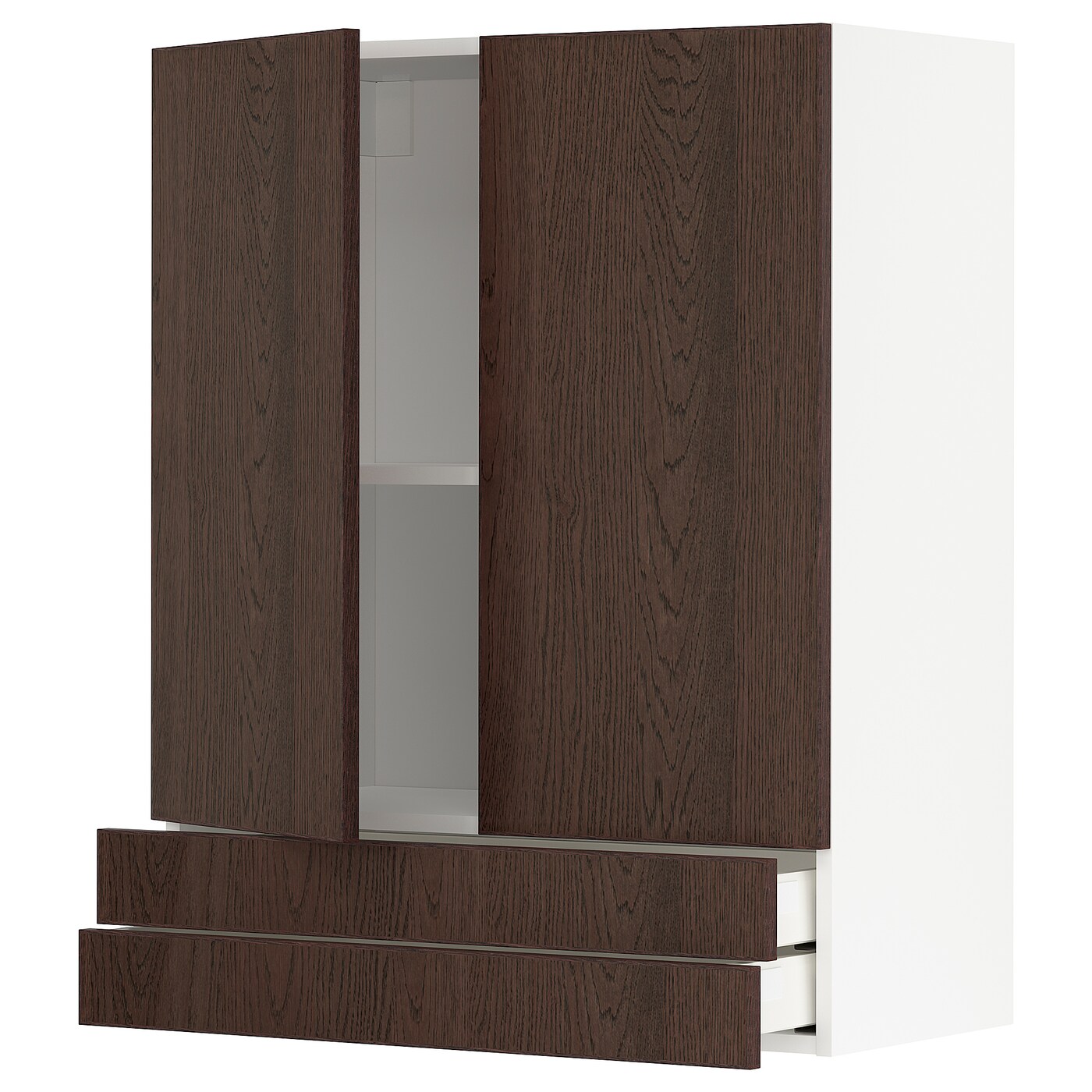 Шкаф  - METOD / MAXIMERA IKEA/  МЕТОД/МАКСИМЕРА ИКЕА, 100х80 см, коричневый/белый