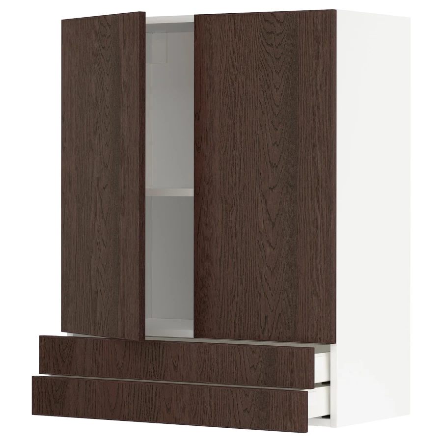 Шкаф  - METOD / MAXIMERA IKEA/  МЕТОД/МАКСИМЕРА ИКЕА, 100х80 см, коричневый/белый (изображение №1)