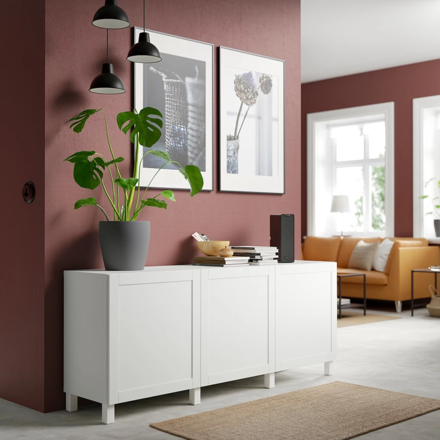 Комбинация для хранения - IKEA BESTÅ/BESTA/БЕТСА/БЕСТО ИКЕА 180x40x74 см, белый, (изображение №3)