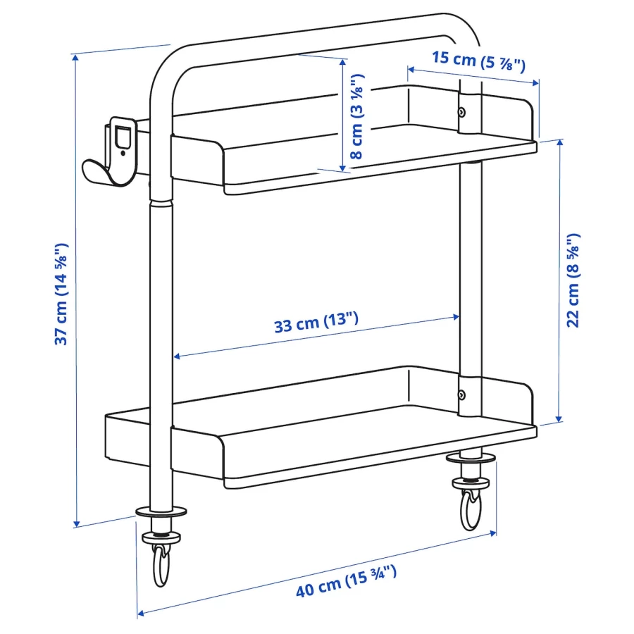 Письменный стол с ящиками - IKEA RELATERA/РЕЛАТЕРА ИКЕА, белый/зеленый (изображение №10)