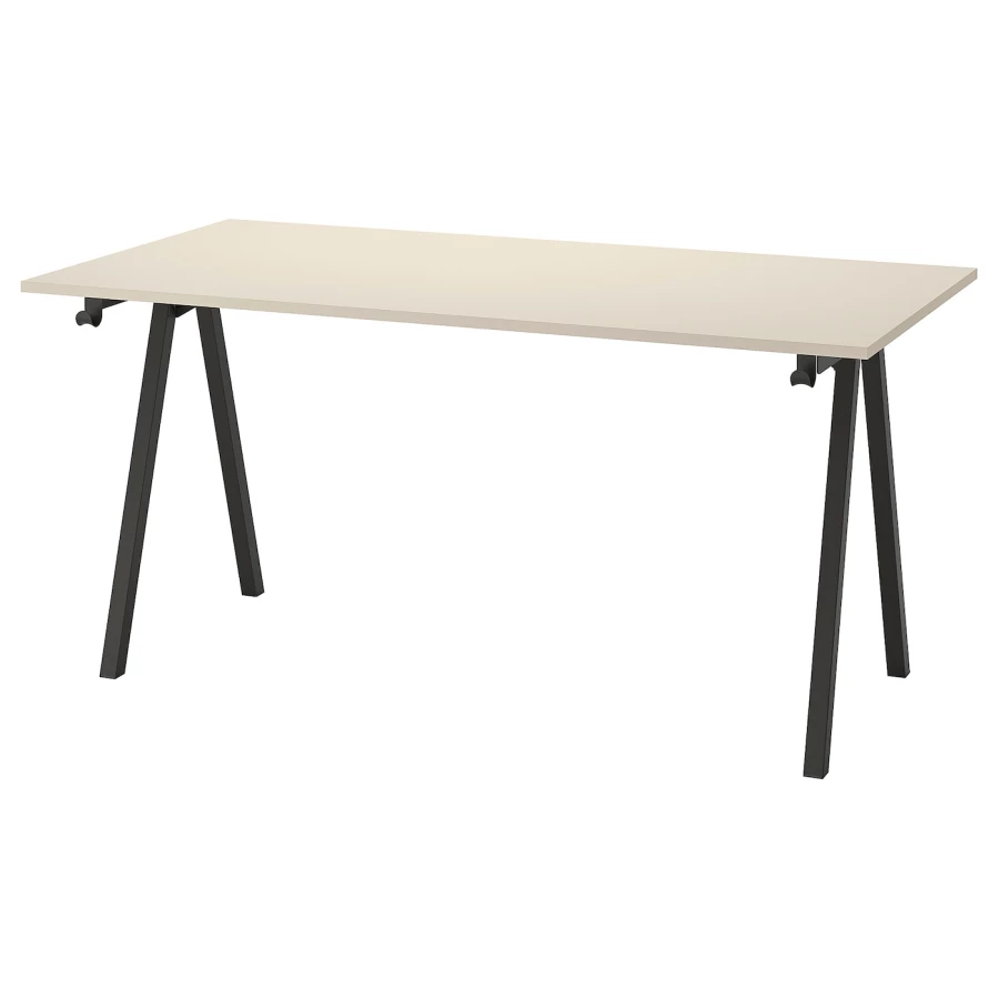 Письменный стол - IKEA TROTTEN, 160х80 см, бежевый/антрацит, ТРОТТЕН ИКЕА (изображение №1)
