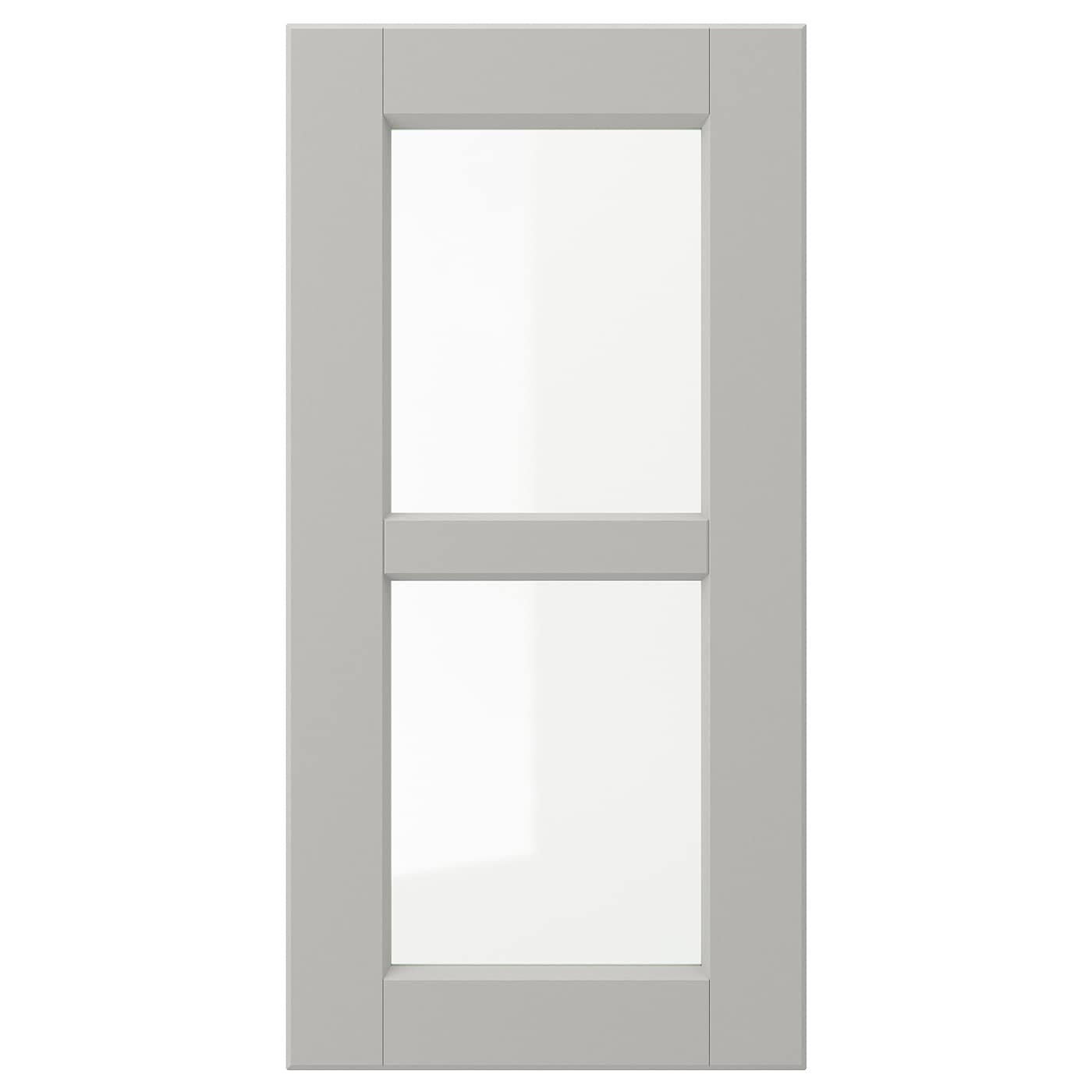Дверца со стеклом - IKEA LERHYTTAN, 60х30 см, светло-серый, ЛЕРХЮТТАН ИКЕА