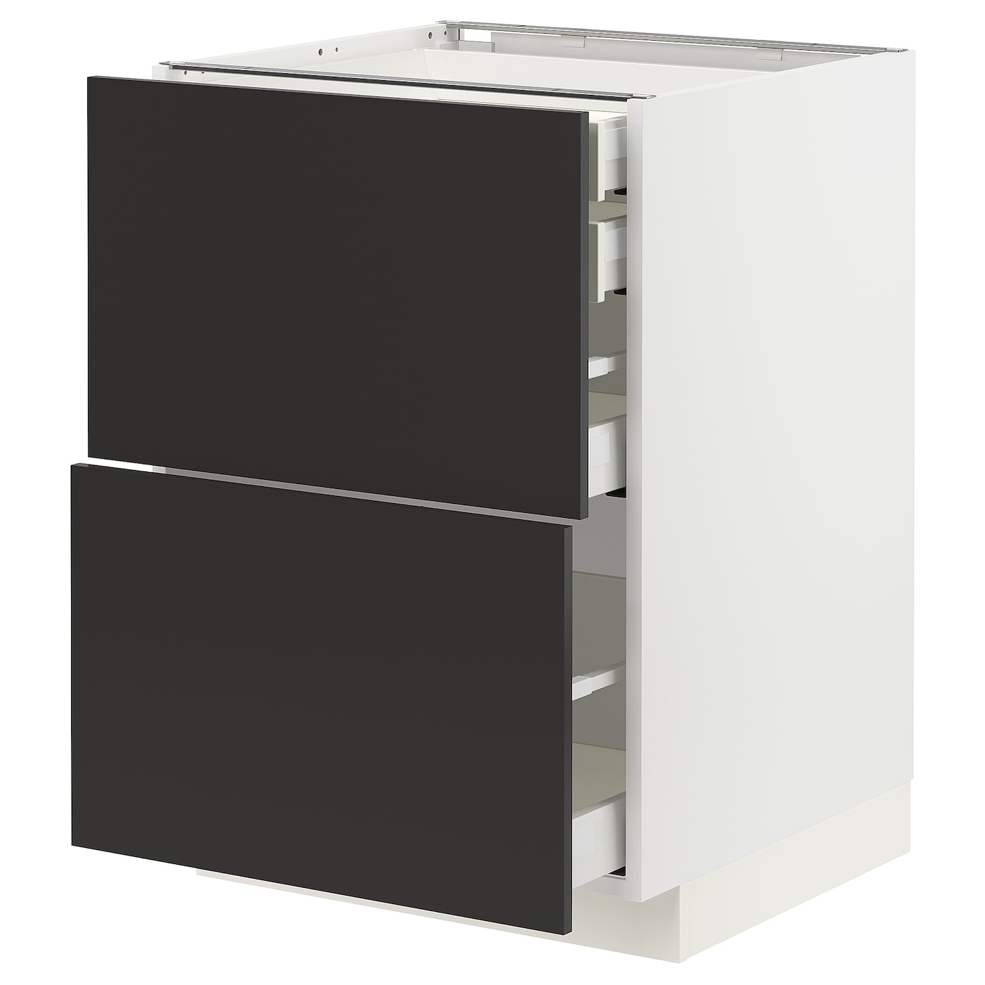Напольный кухонный шкаф  - IKEA METOD MAXIMERA, 88x61,6x60см, белый/черный, МЕТОД МАКСИМЕРА ИКЕА