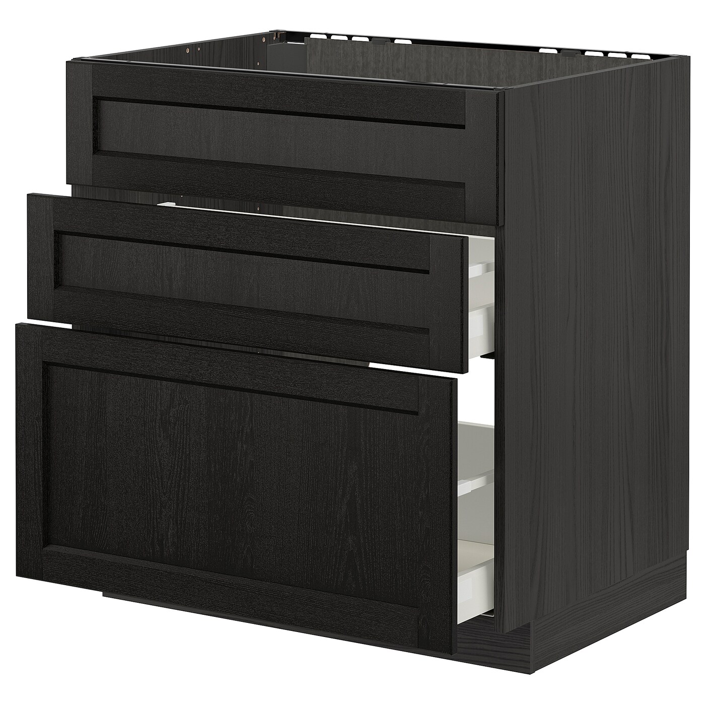 Напольный кухонный шкаф  - IKEA METOD MAXIMERA, 62x80x80см, черный, МЕТОД МАКСИМЕРА ИКЕА