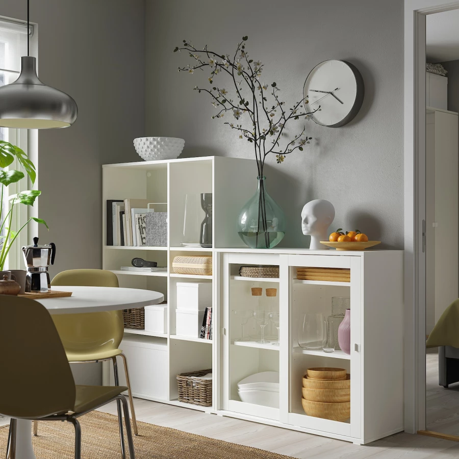 Книжный шкаф - VIHALS IKEA/ ВИХАЛС ИКЕА,   190х140 см, белый (изображение №2)
