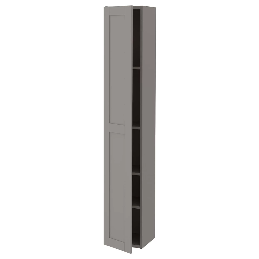 Высокий шкаф с дверцами - ENHET IКЕА/ ЭНХЕТ ИКЕА, 180х30х32 см,серый (изображение №1)