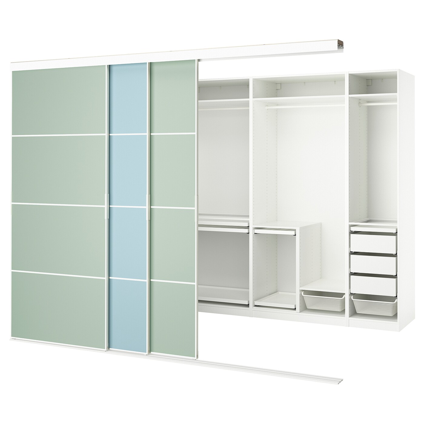 Шкаф - SKYTTA / PAX IKEA/ СКИТТА / ПАКС  ИКЕА, 240х301 см, белый/зеленый
