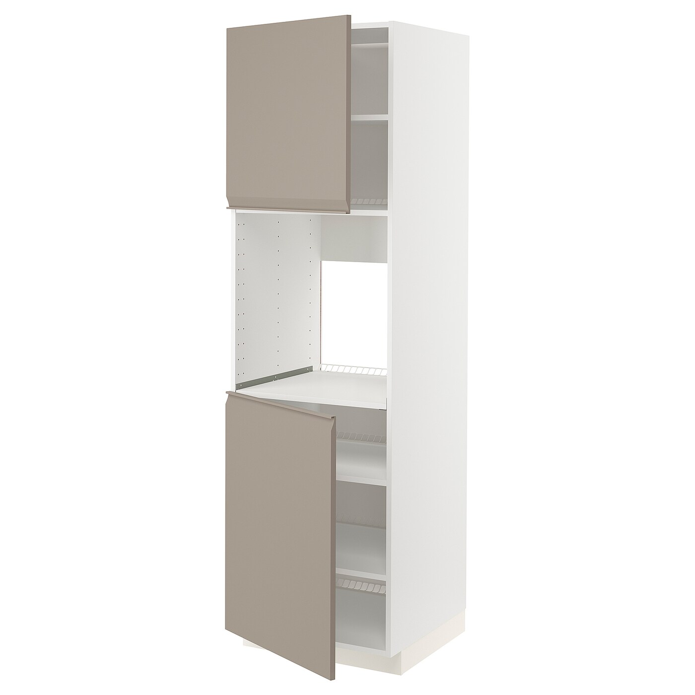 Кухонный шкаф-пенал - IKEA METOD/МЕТОД ИКЕА, 200х60х60 см, белый/бежевый