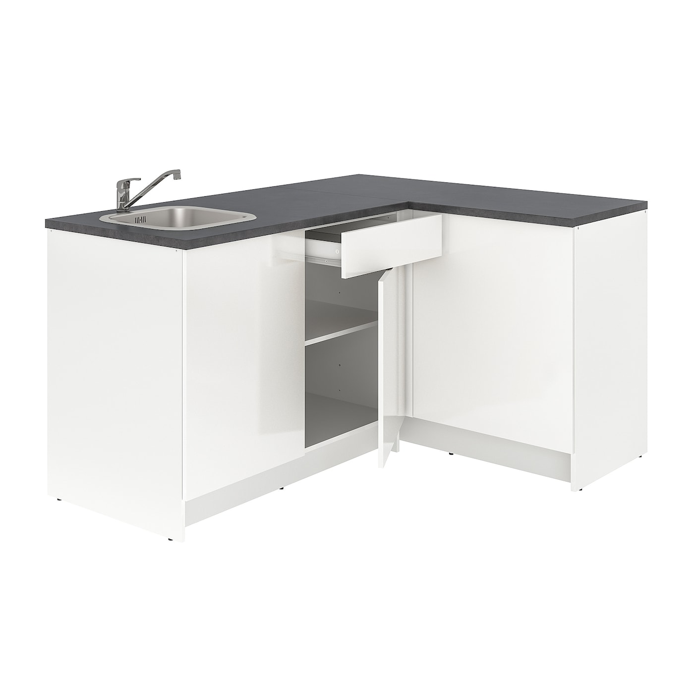 Угловая кухня -  KNOXHULT IKEA/ КНОКСХУЛЬТ ИКЕА, 183х91 см, белый/серый