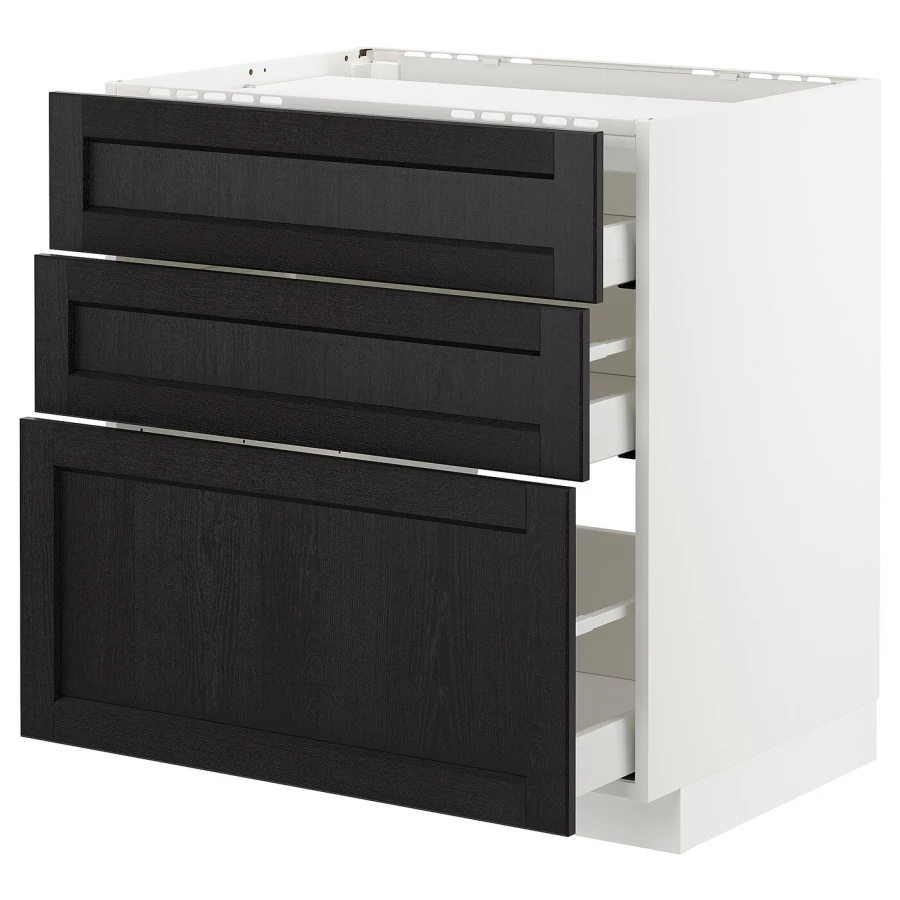 Напольный шкаф  - IKEA METOD MAXIMERA, 88x61,6x80см, белый/черный, МЕТОД МАКСИМЕРА ИКЕА (изображение №1)