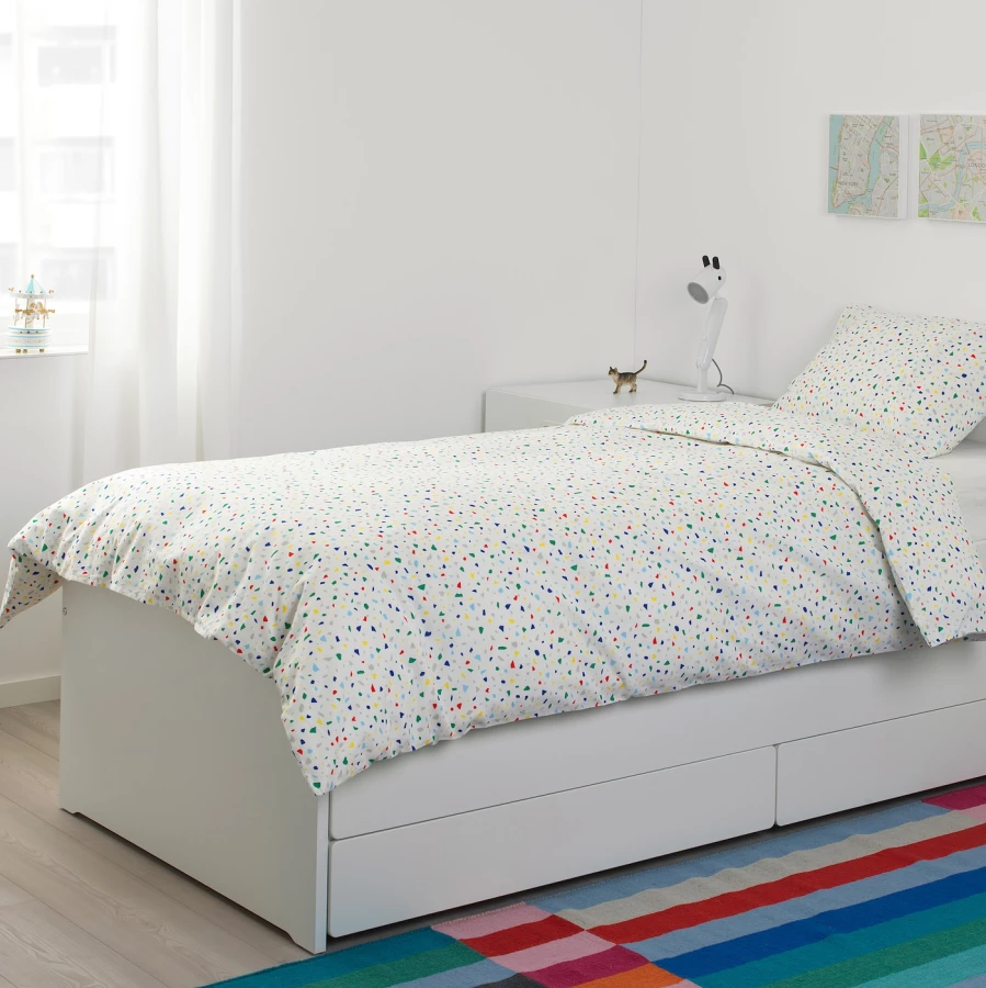 Каркас кровати с нижним спальным местом - IKEA SLÄKT/LURÖY/SLAKT/LUROY, 200х90 см, белый, СЛЭКТ/ЛУРОЙ ИКЕА (изображение №6)
