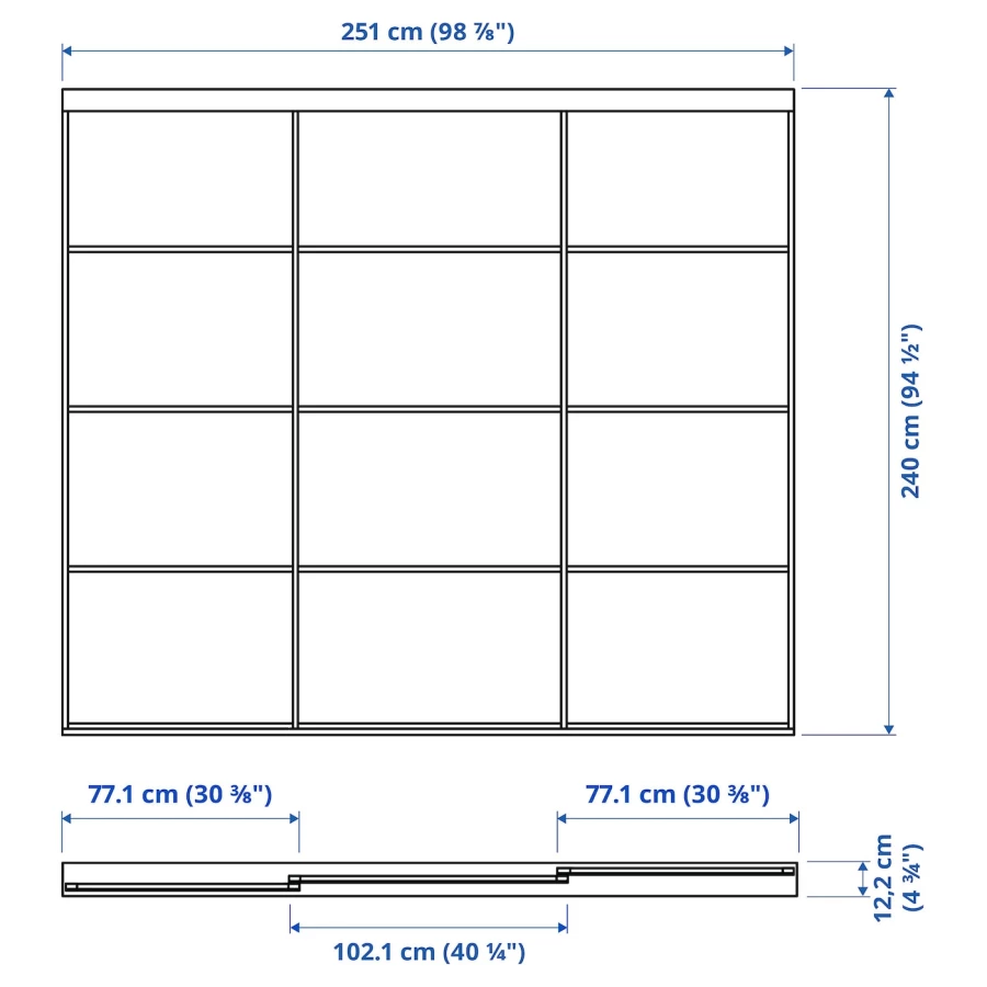 SKYTTA / AULI Комбинация раздвижных дверей ИКЕА (изображение №3)
