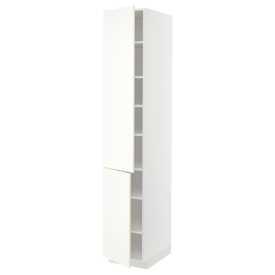 Высокий кухонный шкаф с полками - IKEA METOD/МЕТОД ИКЕА, 220х60х40 см, белый (изображение №1)