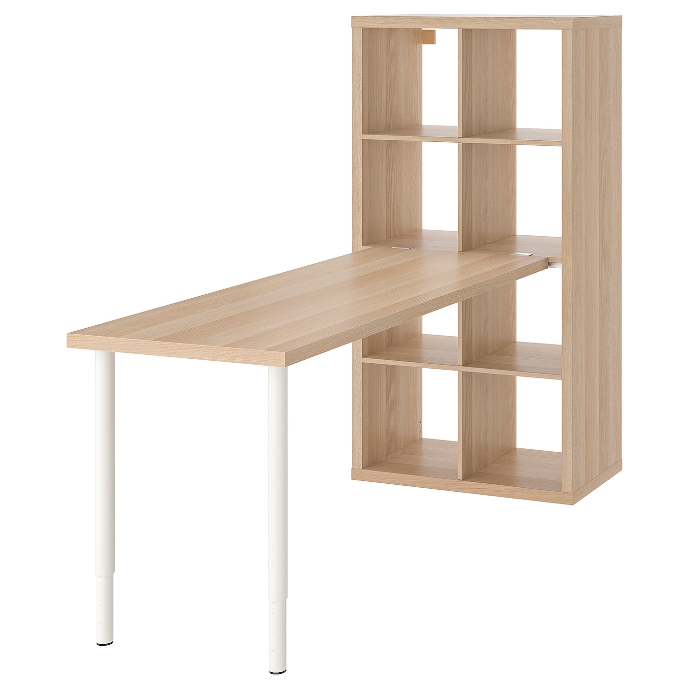 Письменный стол и стеллаж - IKEA KALLAX/LAGKAPTEN/КАЛЛАКС/ЛАГКАПТЕН ИКЕА, 140х60 см, 76.5х39х146.5 см, под беленый дуб/белый