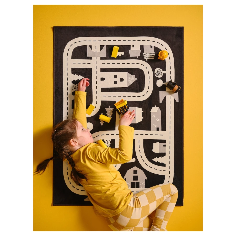 Ковер - IKEA MARKKRYPARE/МАРККРИПАРЕ ИКЕА, 100х74 см, черно-белый (изображение №8)