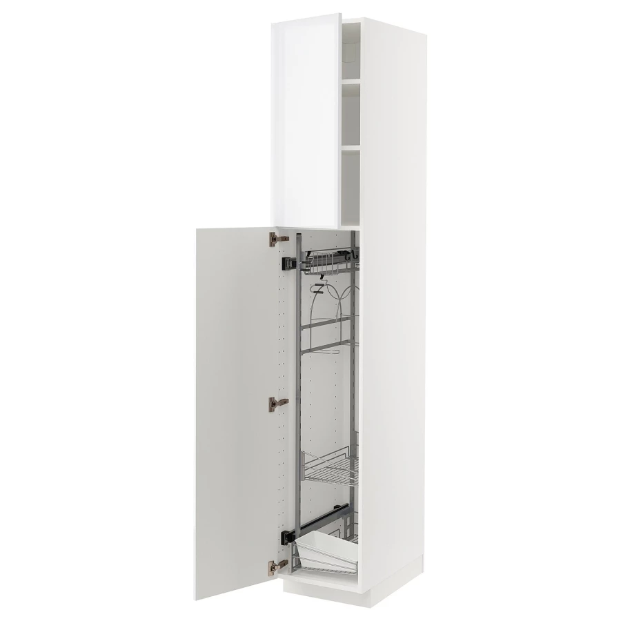 Высокий шкаф/бытовой - IKEA METOD/МЕТОД ИКЕА, 220х60х40 см, белый (изображение №1)