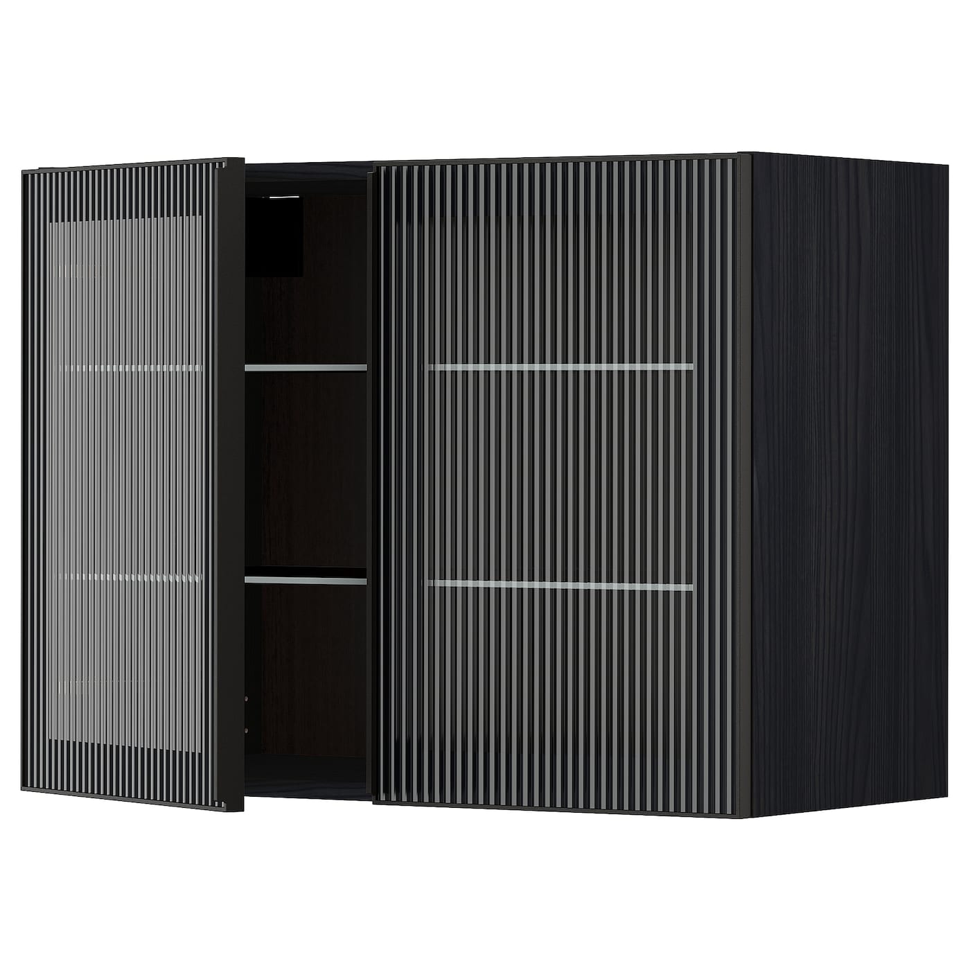 Шкаф и 2 стеклянные двери -  METOD IKEA/ МЕТОД ИКЕА, 60х80 см, черный