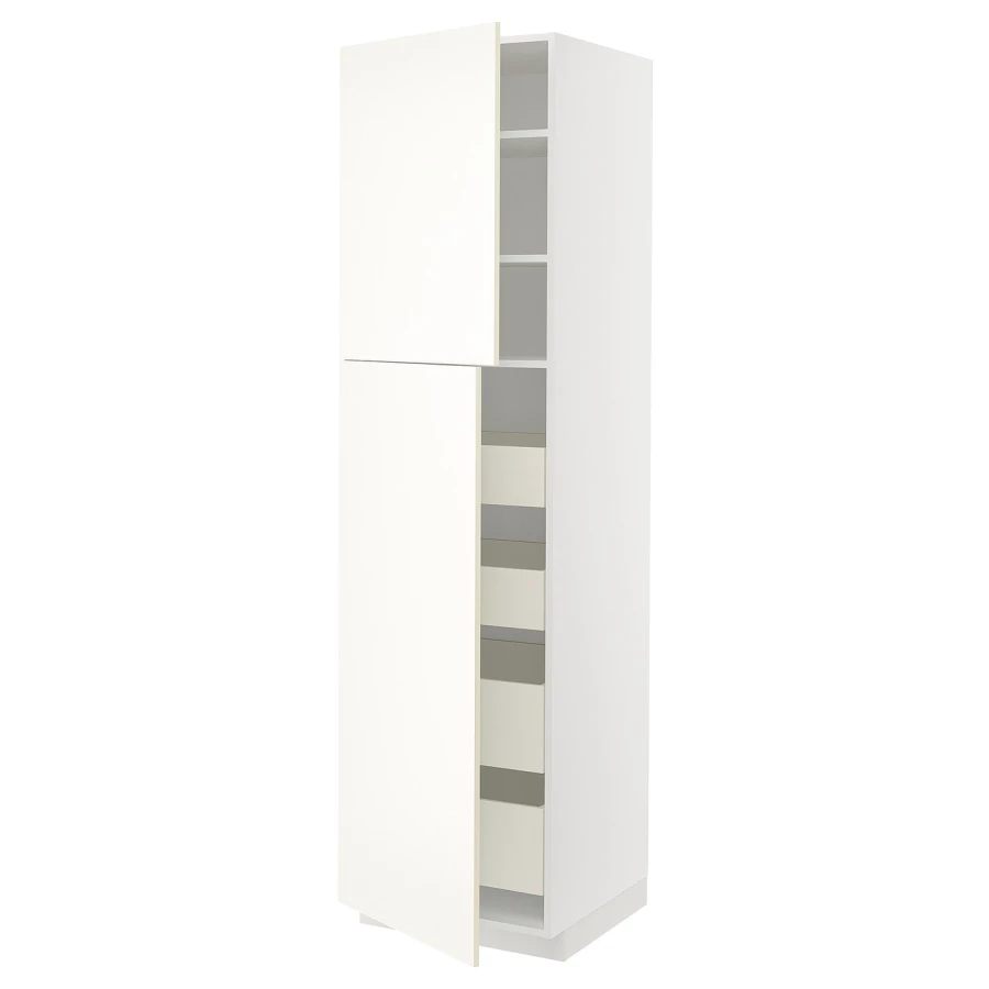 Высокий шкаф - IKEA METOD/MAXIMERA/МЕТОД/МАКСИМЕРА ИКЕА, 220х60х60 см, белый (изображение №1)