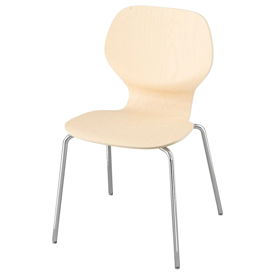 Стул - IKEA SIGTRYGG/SEFAST, 82х52х50 см, береза бежевый/белый, ИКЕА (изображение №1)