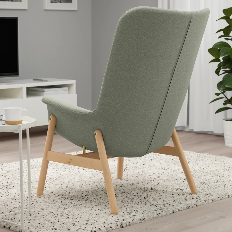 Кресло с высокой спинкой - IKEA VEDBO/ВЕДБО ИКЕА, 108х85х80 см, зеленый (изображение №5)