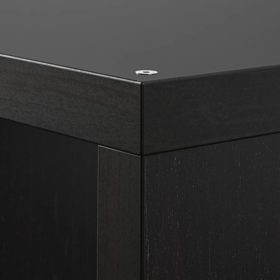 Стеллаж 4 ячейки с дверцами - IKEA KALLAX, 77х77 см, черный, КАЛЛАКС ИКЕА (изображение №6)