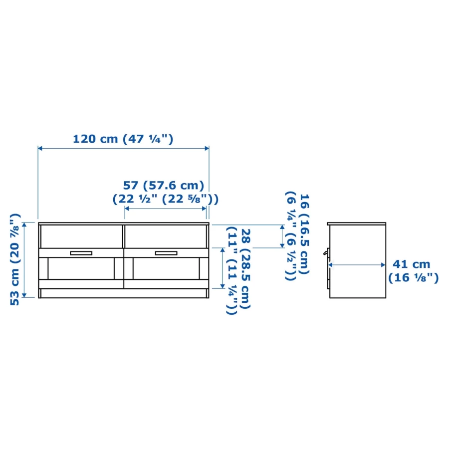 Тумба для ТВ - IKEA BRIMNES/BURHULT, 258х41х190 см, белый, БУРГУЛЬТ/БРИМНЭС/БРИМНЕС ИКЕА (изображение №8)