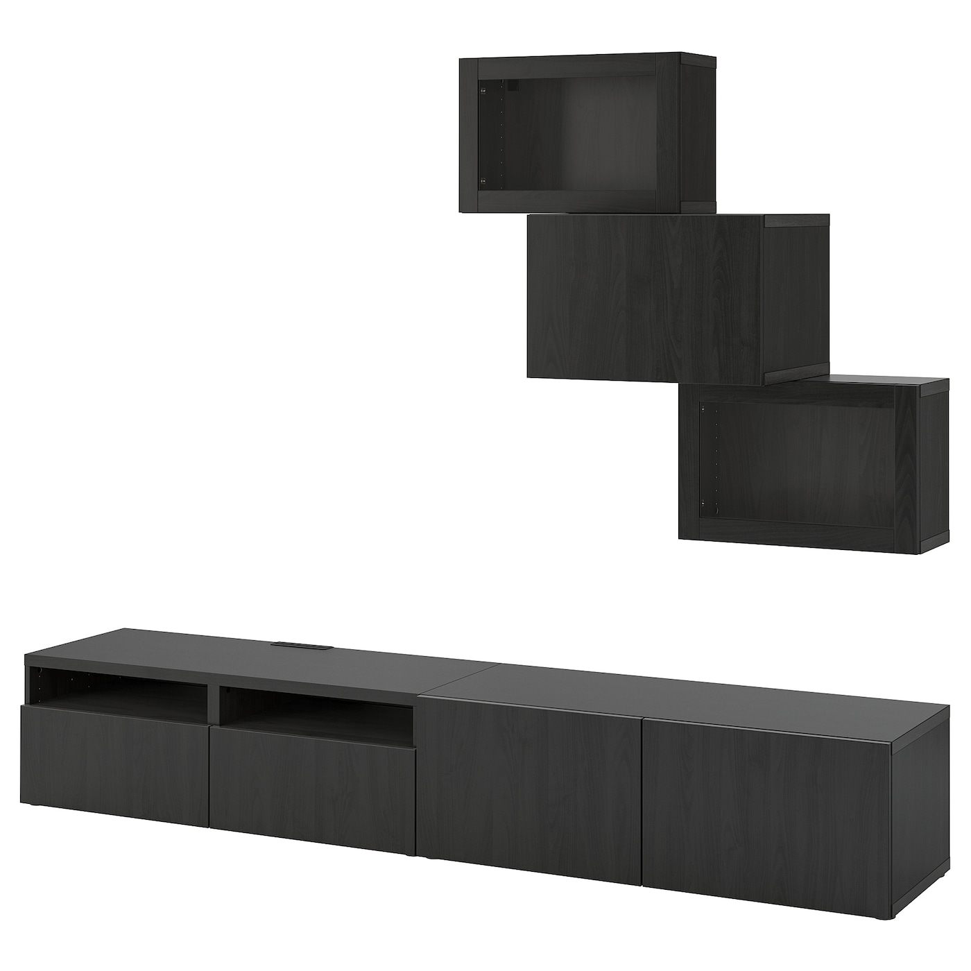 Комбинация для хранения ТВ - IKEA BESTÅ/BESTA, 190x42x240см, черный, БЕСТО ИКЕА