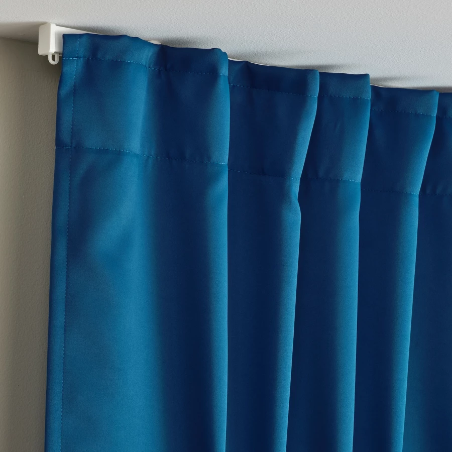 Штора, 2 шт. - IKEA MAJGULL, 300х145 см, темно-синий, МАЙГУЛЛ ИКЕА (изображение №3)