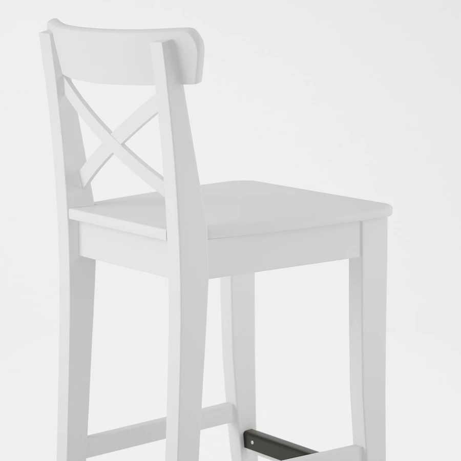 Барный стул - IKEA INGOLF/ИНГОЛЬФ ИКЕА, 40х46х102 см, белый (изображение №4)