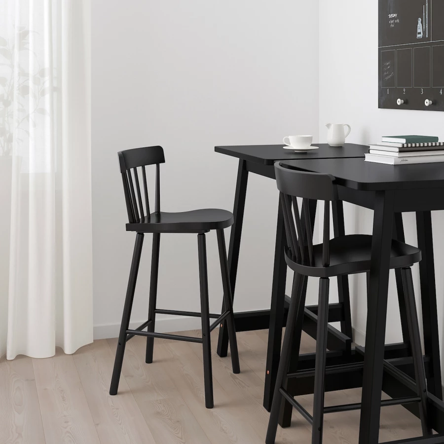 Барный стул - IKEA NORRARYD/ИКЕА НОРРАРИД,  46х47х103 см, черный (изображение №2)