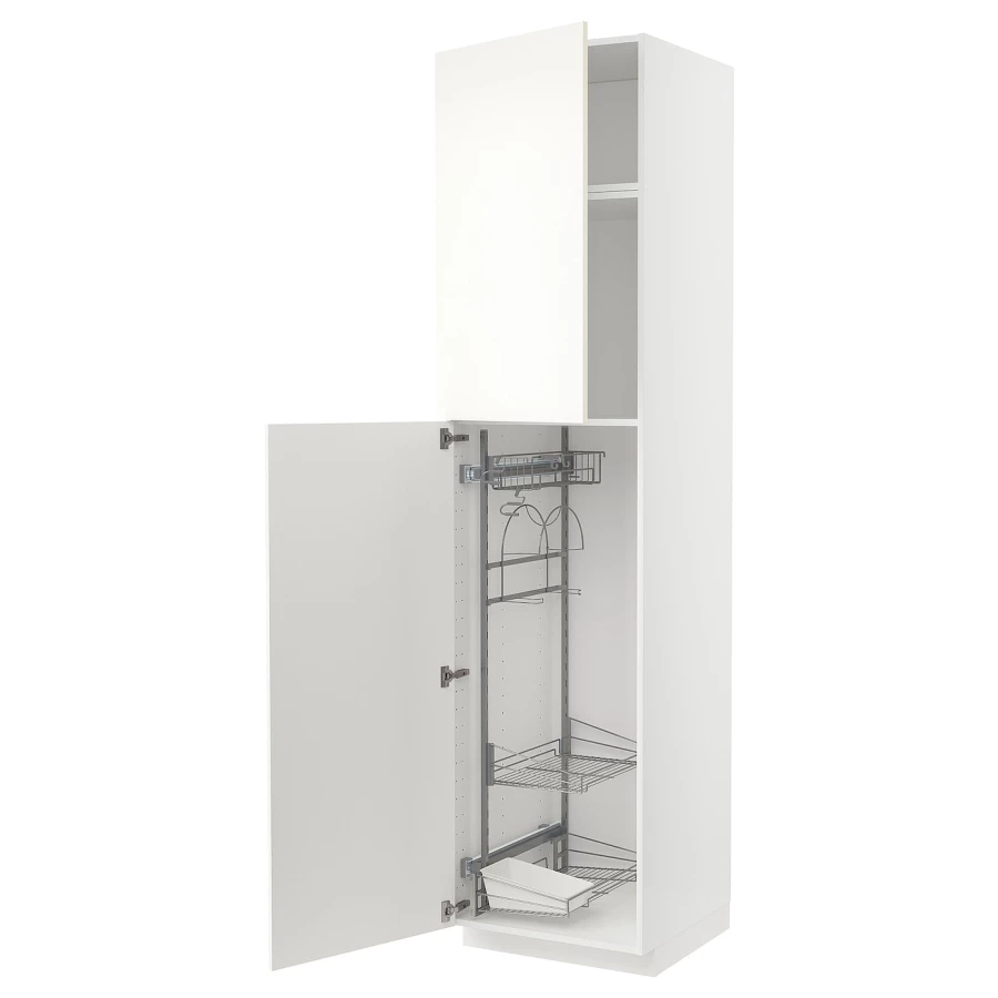 Высокий шкаф/бытовой - IKEA METOD/МЕТОД ИКЕА, 240х60х60 см, белый (изображение №1)