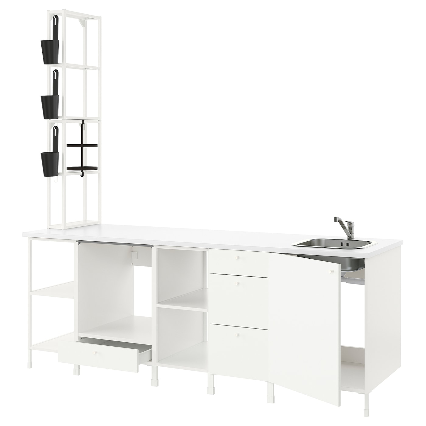 Кухня -  ENHET  IKEA/ ЭНХЕТ ИКЕА, 243х241 см, белый