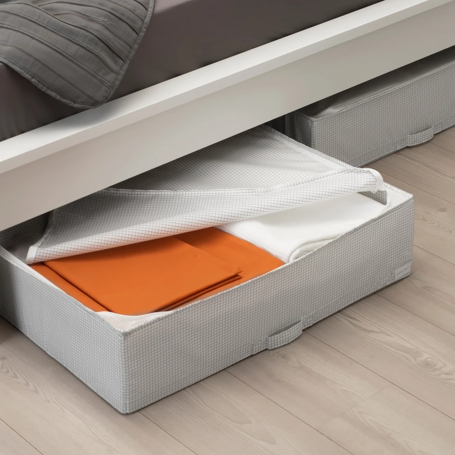 Ящик для хранения одежды/постельного белья - STUK IKEA/ СТУК  ИКЕА, 71х18 см, серый (изображение №5)