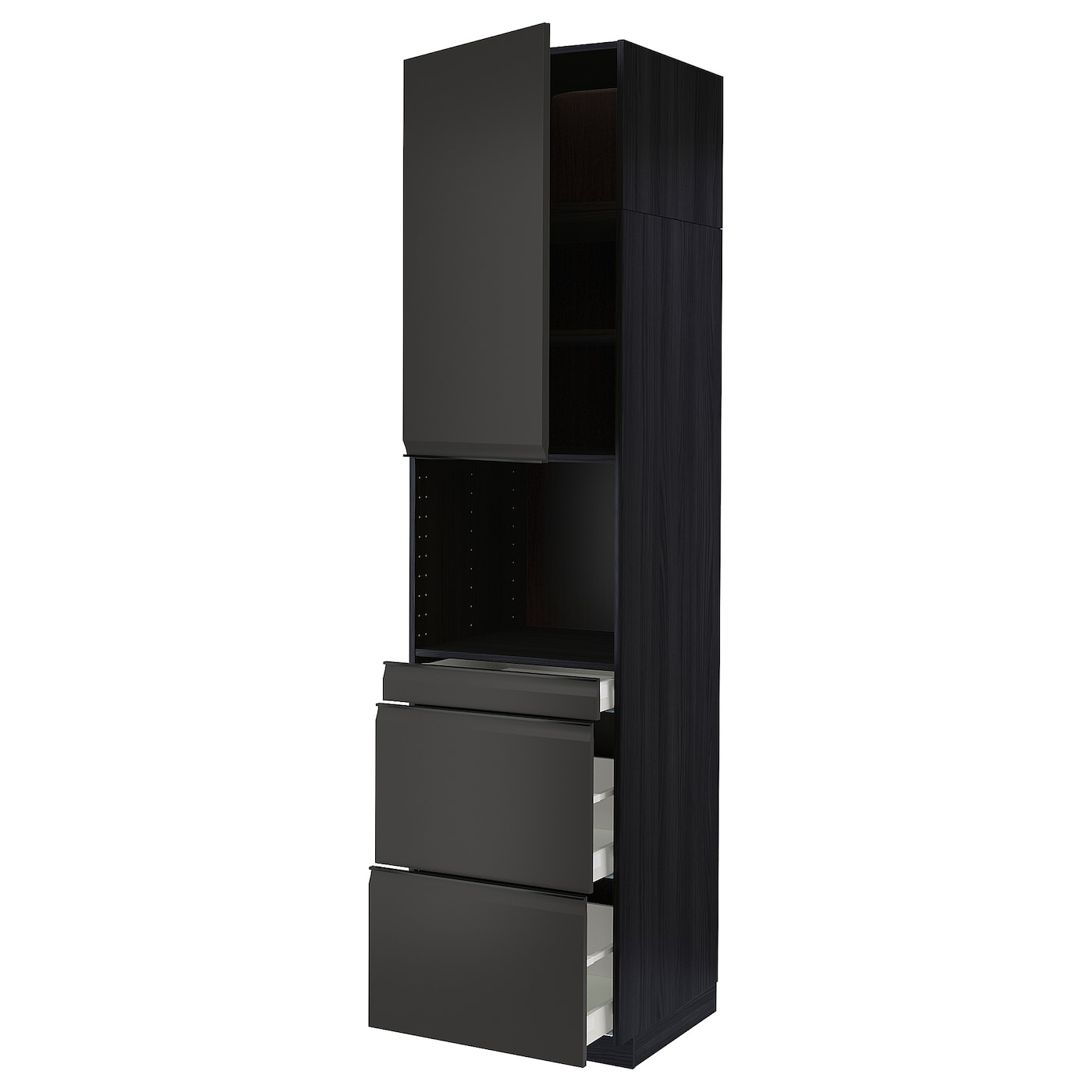 Высокий шкаф - IKEA METOD/MAXIMERA/МЕТОД/МАКСИМЕРА ИКЕА, 60х60х240 см, черный