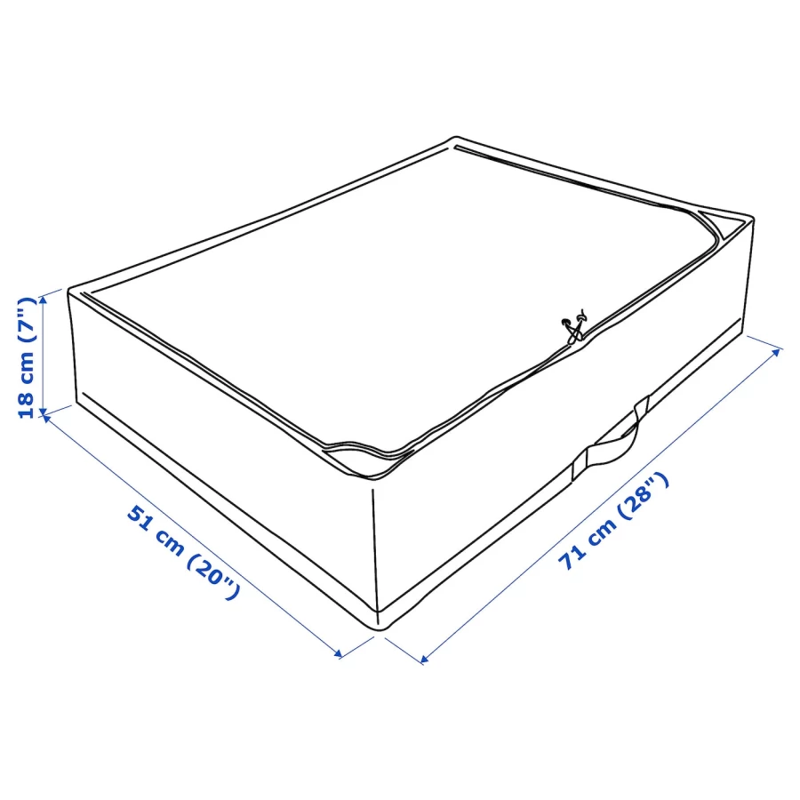 Ящик для хранения одежды/постельного белья - STUK IKEA/ СТУК  ИКЕА, 71х18 см, серый (изображение №7)