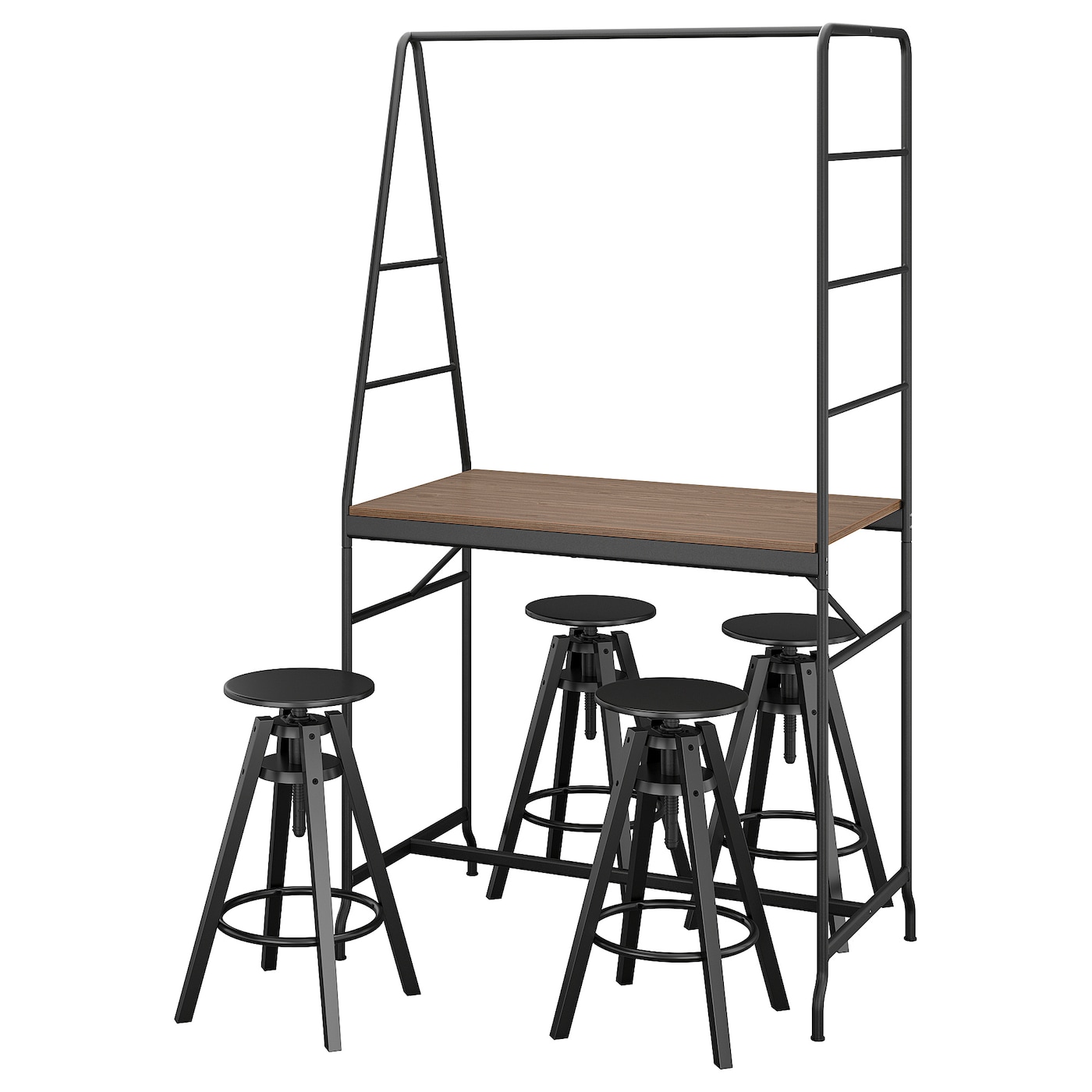 Комплект барного стола и барных стульев - HÅVERUD/HАVERUD/DALFRED IKEA, ХОВЕРЮД/ДАЛЬФРЕД ИКЕА, 192/93х105х66 см, серый