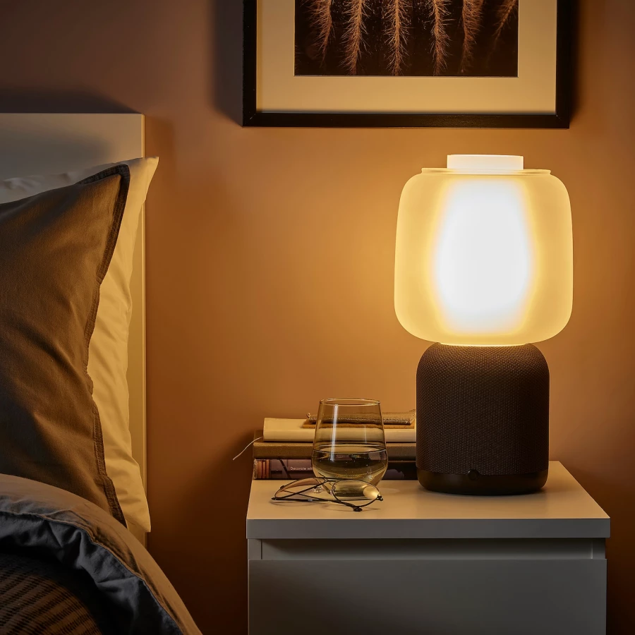 Колонка-лампа Wi-Fi - IKEA SYMFONISK, 16х20 см, белый/черный, СИМФОНИСК ИКЕА (изображение №2)