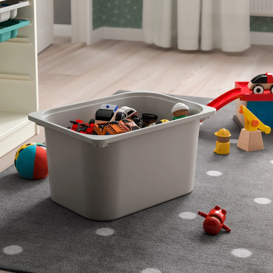 Ящик для хранения игрушек - TROFAST IKEA/ ТРУФАСТ ИКЕА, 42x30x23 см, серый (изображение №2)