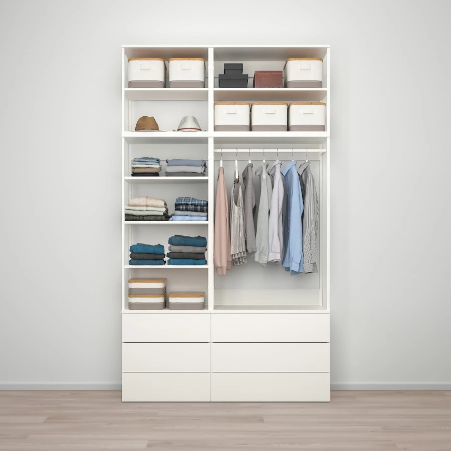 Шкаф с 6 ящиками - IKEA PLATSA/ПЛАТСА ИКЕА, 42х140х241 см, белый (изображение №6)