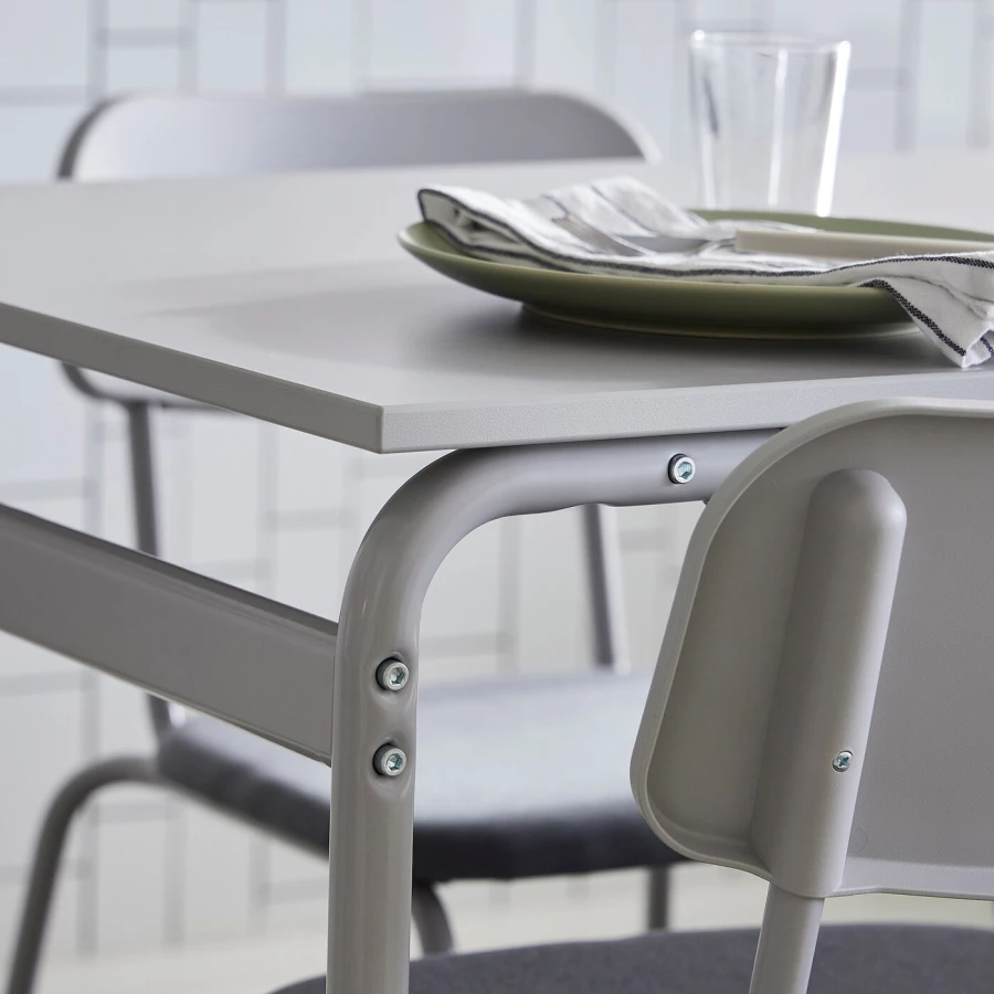 Кухонный стол - GRÅSALA IKEA/ ГРОСАЛА ИКЕА, 110 см, серый (изображение №3)