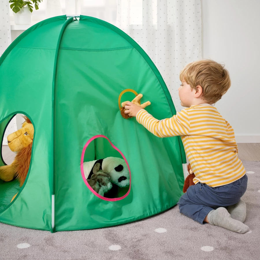 Детская палатка - IKEA DVARGMAS/ДВАРГМАС ИКЕА, 80х98 см, салатовый (изображение №4)
