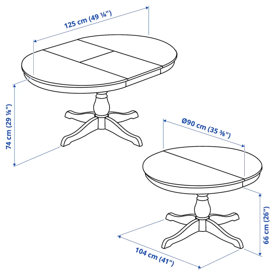 Раздвижной стол - IKEA INGATORP/ИНГАТОРП ИКЕА, 74х125 см, белый (изображение №5)