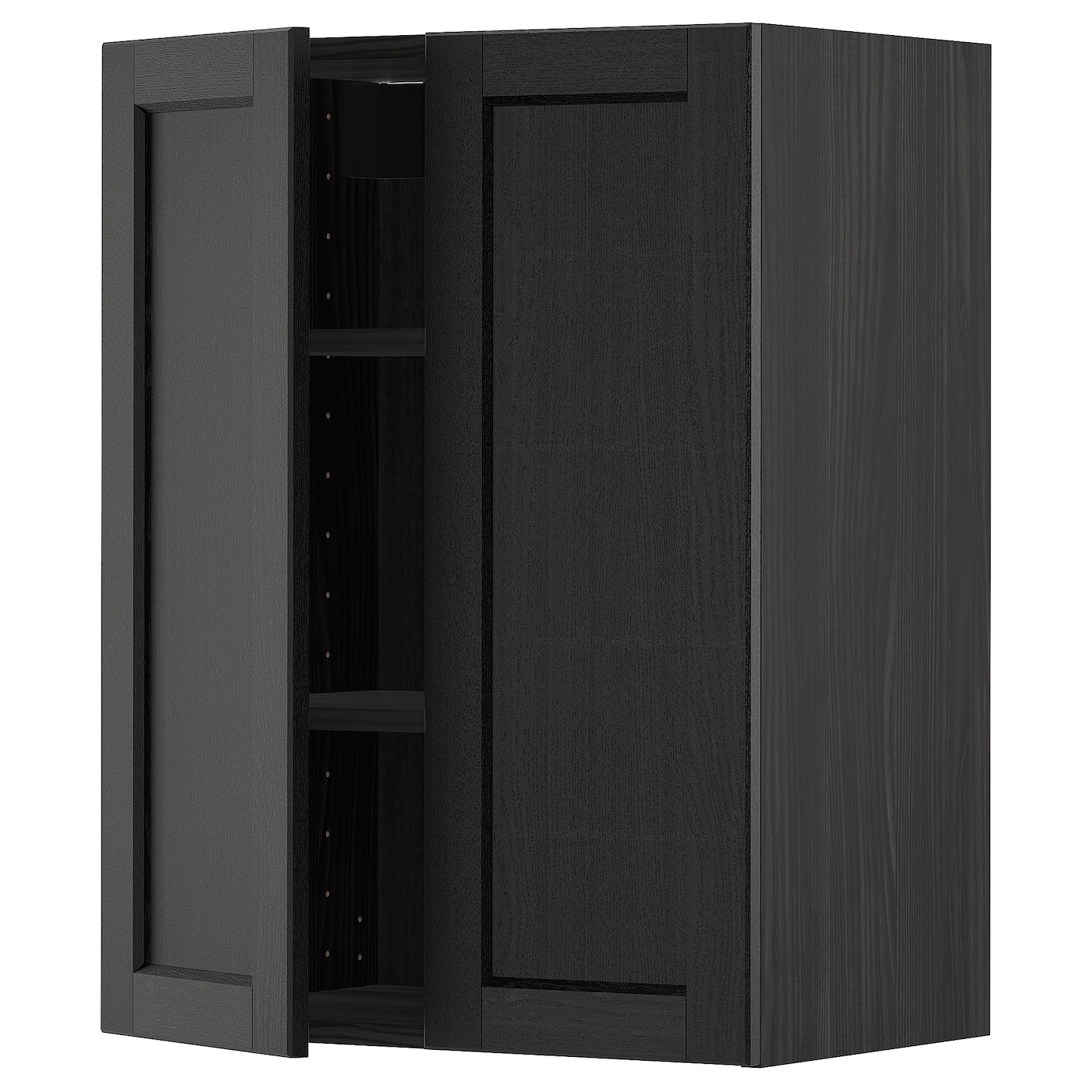 Навесной шкаф с полкой - METOD IKEA/ МЕТОД ИКЕА, 80х60 см, черный